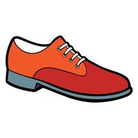 An orange and red shoe with a red sole vector