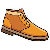 An orange boot with laces on it vector