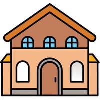 A house with a door and windows on a white background vector