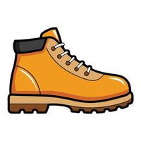 An orange boot with a black sole vector