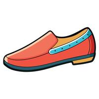 A red shoe with blue trim vector