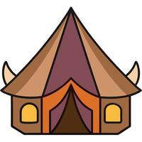 A tent with horns on top of it vector