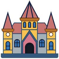 A castle with a tower and a window vector