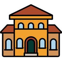 A house with a red door and windows vector