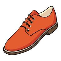 An orange shoe with laces on it vector