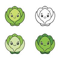 Cartoon artichokes with different expressions vector