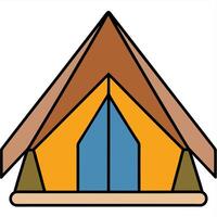 A tent with a roof and windows vector