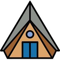 A small house with a roof and windows vector