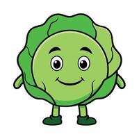 A cartoon cabbage character with a smile vector
