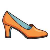 An orange high heeled shoe on a white background vector