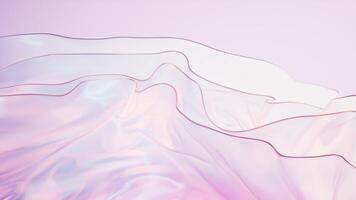 Flowing gradient transparent multilayer glass background, 3d rendering. video