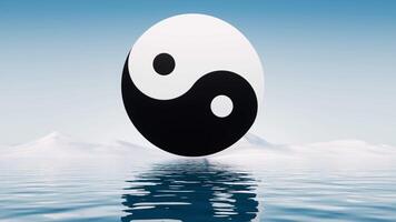 Chinese ancient taiji yin-yang pattern symbol, 3d rendering. video