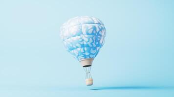 Loop animation of hot air balloon with cartoon style, 3d rendering. video