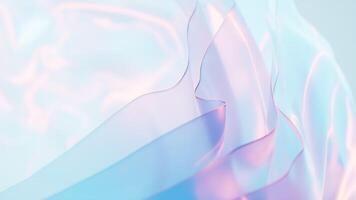 Flowing gradient transparent multilayer glass background, 3d rendering. video
