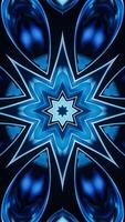 Abstract glowing neon kaleidoscope pattern, 3d rendering. video