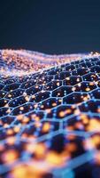 Hexagonal wave grid background, 3d rendering. video