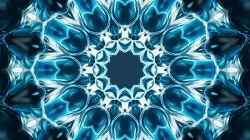 Abstract glowing neon kaleidoscope pattern, 3d rendering. video