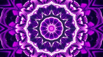 Abstract glowing neon kaleidoscope pattern, 3d rendering. video