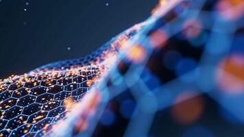 Hexagonal wave grid background, 3d rendering. video