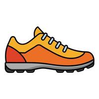 An orange and gray running shoe on a white background vector