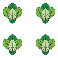 A set of four green leaves with four different shapes vector