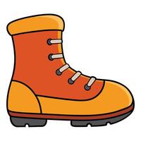 An orange boot with a black sole vector