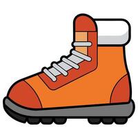 An orange boot with a white sole vector
