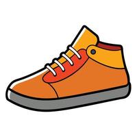 An orange and yellow sneaker on a white background vector