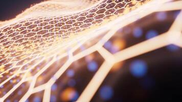 Hexagonal wave grid background, 3d rendering. video