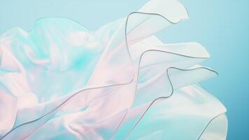 Flowing gradient transparent multilayer glass background, 3d rendering. video