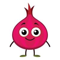 A cartoon onion character with eyes and a smile vector