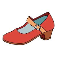 Red shoes with buckle on the side vector