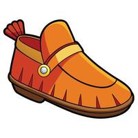 An orange shoe with a tassel on the side vector