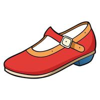 Red shoe with buckle on the side illustration vector