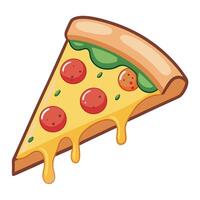 A slice of pizza with cheese and tomatoes on it vector