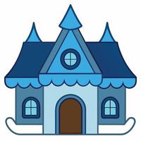 A blue house with a roof and windows vector