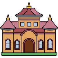 A building with a roof and two windows vector