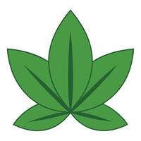 A green marijuana leaf icon on a white background vector