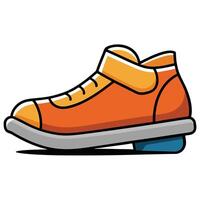 An orange skate shoe with a blue sole vector