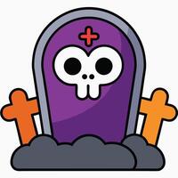 Halloween tombstone illustration vector