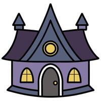 A cartoon house with a door and windows vector