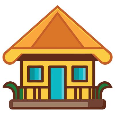 A small house with a roof and a balcony