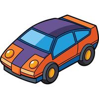 An orange and blue car with a blue stripe vector