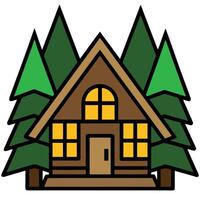 A cartoon house with trees and a porch vector
