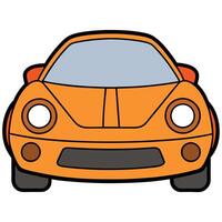 An orange sports car on a white background vector