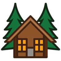 A cabin with trees in the background vector