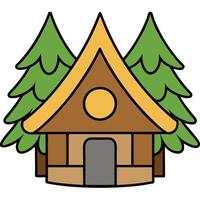 A small house with trees in the background vector