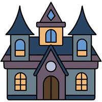 A house with two turrets and a window vector