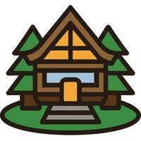 A cartoon house with trees and a porch vector