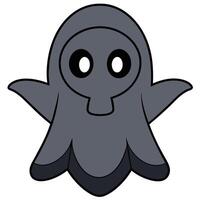 A cartoon ghost with black eyes and a long nose vector